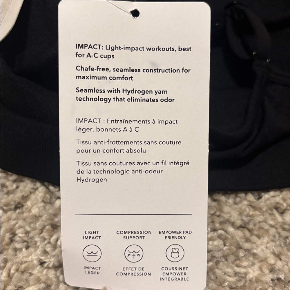 NWT Athleta Renew Sports Bra A-C Black Large - Picture 9 of 10